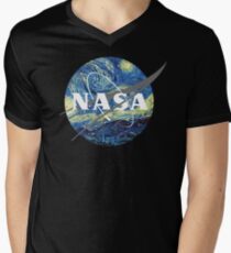 Nasa Logo Van Gogh Men's V-Neck T-Shirt
