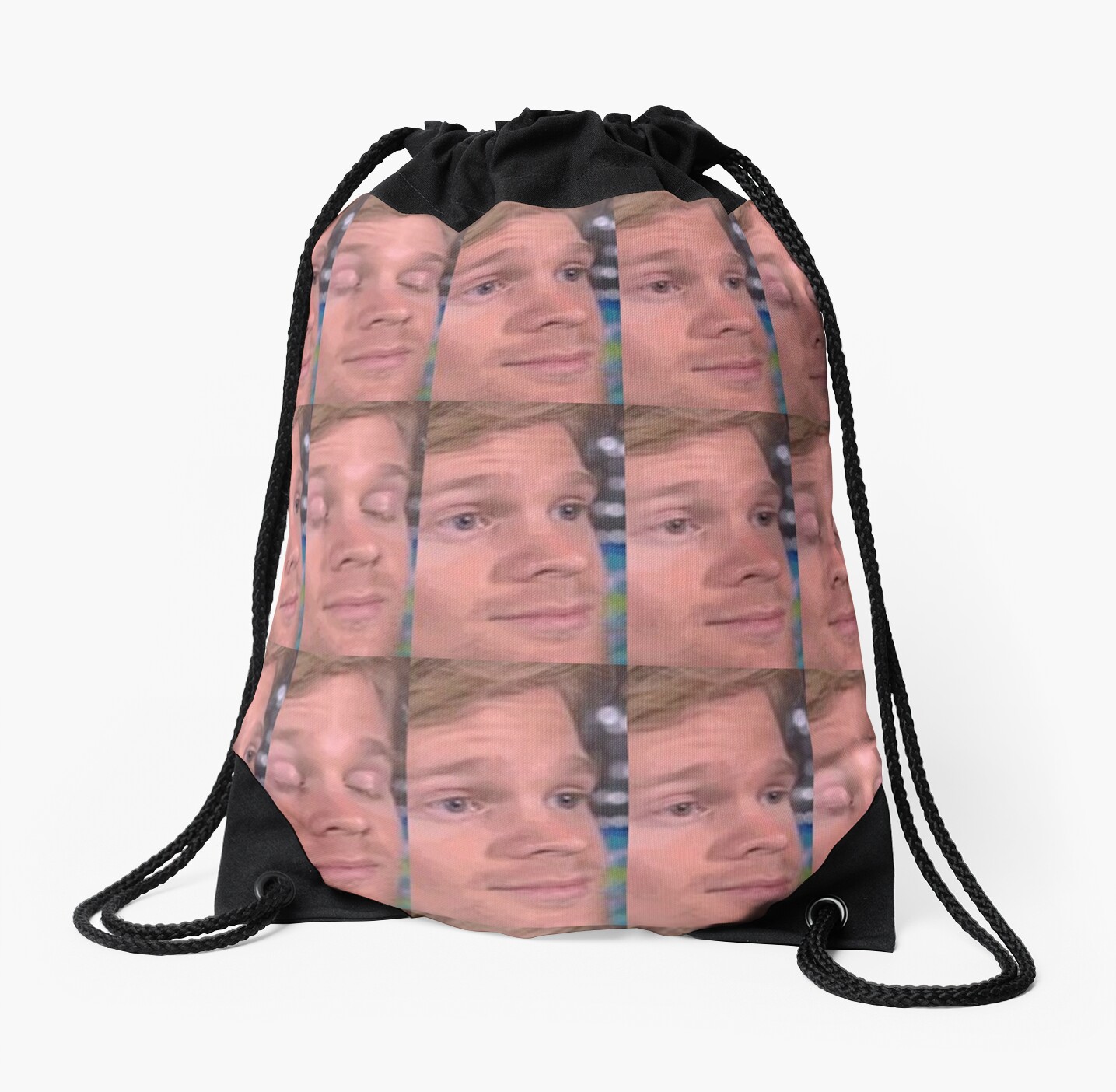 White Guy Blinking Meme Drawstring Bags By Memekween Redbubble