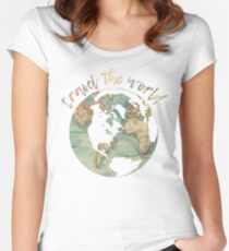 travel the world map Women's Fitted Scoop T-Shirt