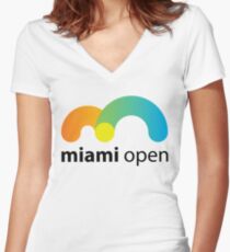 Miami Open 2017 Tennis Women's Fitted V-Neck T-Shirt