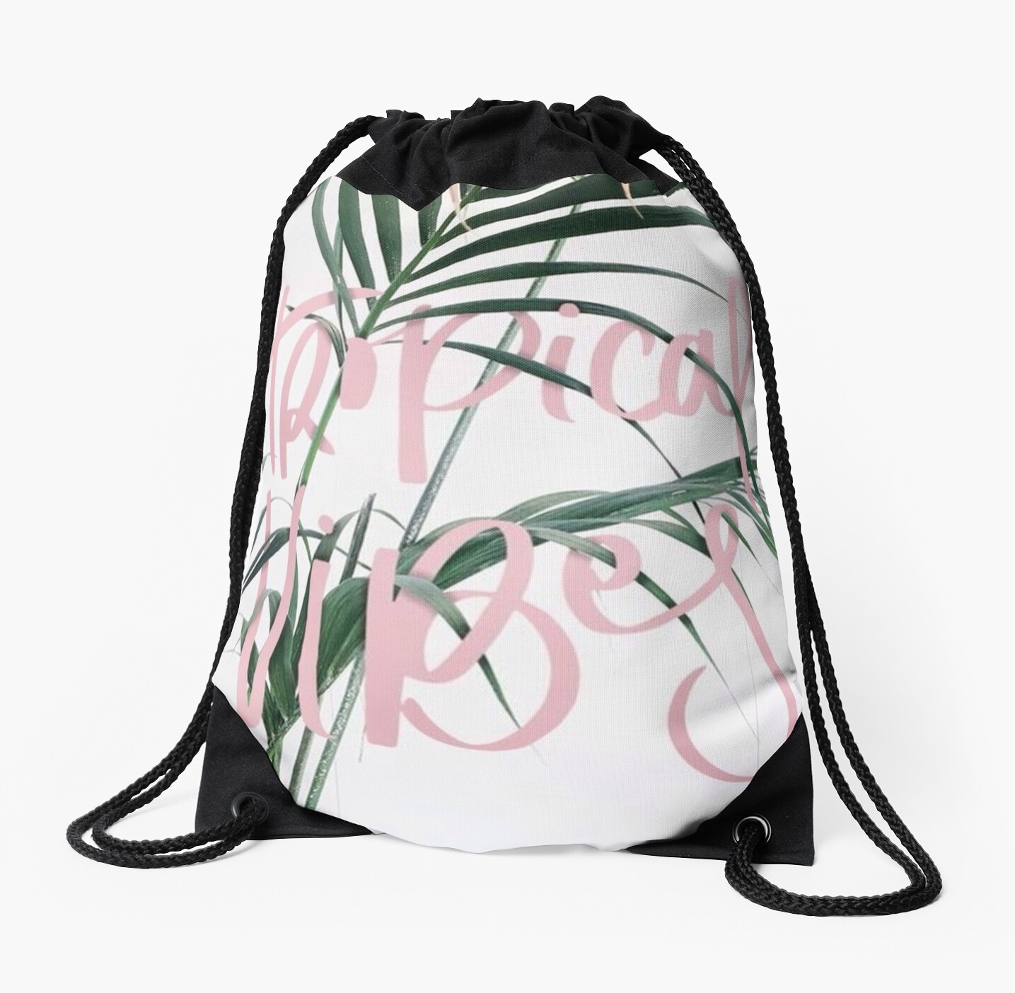 "Tropical Vibes Summer Aesthetic" Drawstring Bag by arealprincess