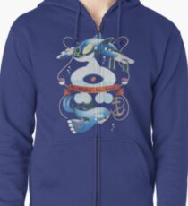 Team Aqua Crest Zipped Hoodie