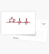 Morning Coffee Heartbeat EKG Postcards