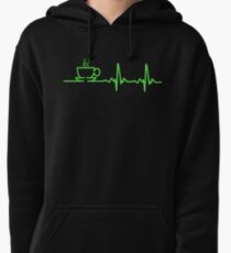 Morning Coffee Heartbeat EKG Pullover Hoodie