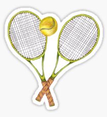zwei Tennisschläger mit Tennisball Sticker
