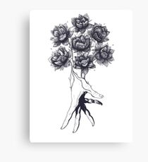 Hand with lotuses Canvas Print