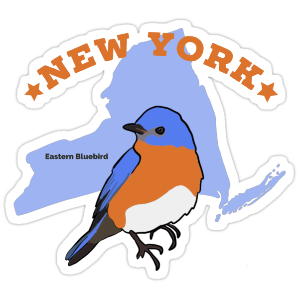 "New York Eastern Bluebird 50 State Birds" Stickers by HashtagShirts