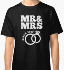 10th Wedding Anniversary Gift T-Shirt Mr & Mrs Since 2007 Classic T-Shirt