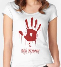 AWESOME Dark Brotherhood "We Know" Women's Fitted Scoop T-Shirt