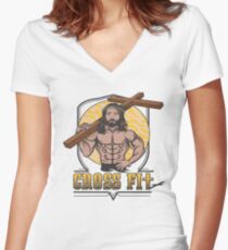 Jesus CrossFit Women's Fitted V-Neck T-Shirt