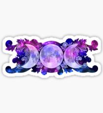 Triple Goddess Moons and Stars Sticker