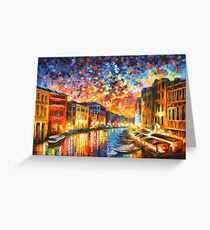 VENICE - GRAND CANAL - Leonid Afremov CITYSCAPE Greeting Card