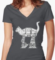Star Wars - Cat-Cat Imperal Walker Women's Fitted V-Neck T-Shirt
