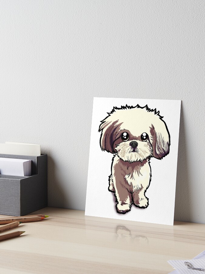 Shih Tzu Watercolor Print