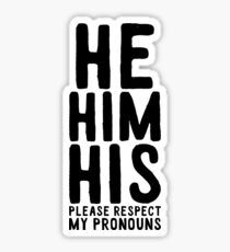 He Him His, Please Respect My Pronouns Sticker