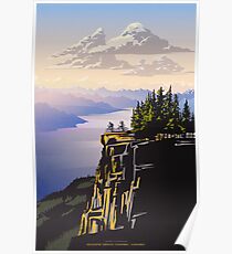 Beautiful British Columbia retro travel poster Poster