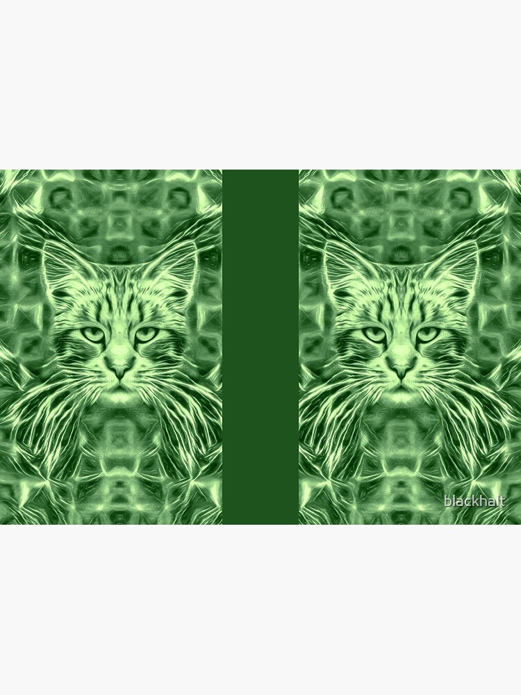 Cat in green #Art by blackhalt
