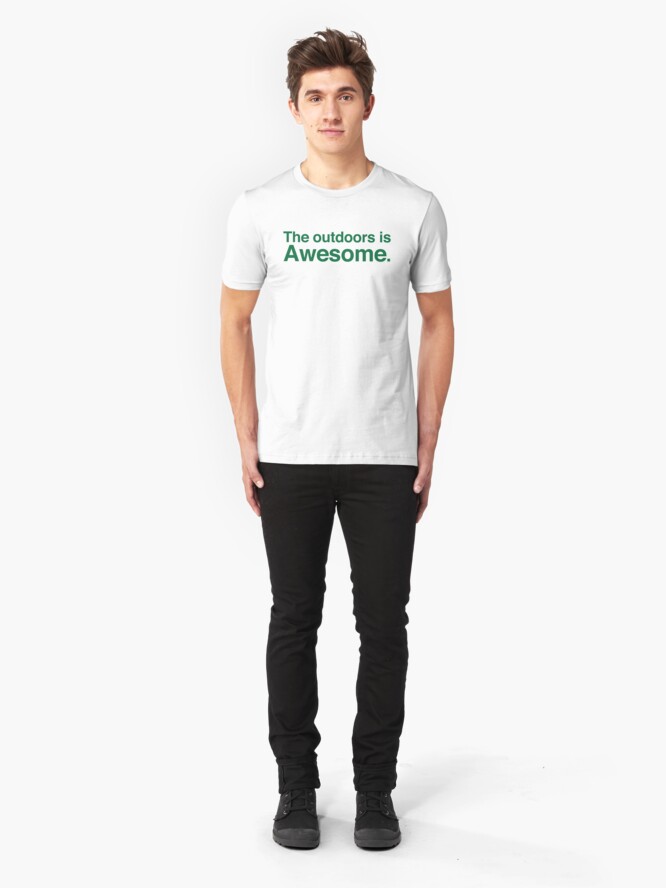 Alternate view of The outdoors are awesome Slim Fit T-Shirt