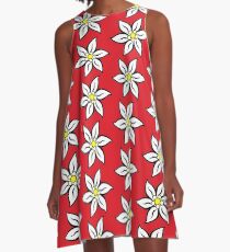 Edelweiss on Red A-Line Dress