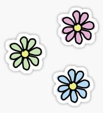 Flower - 3 Pack Blue Pink Green Sticker