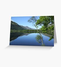mirror calm scottish loch Greeting Card