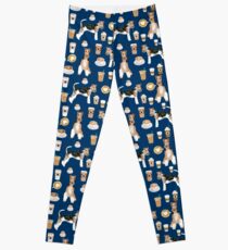 Wire Fox Terrier coffee dog pattern dog lover gifts for dog person dog breeds pet friendly by PetFriendly Leggings