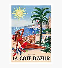 1955 France Visit La Cote D'Azur Travel Poster Photographic Print