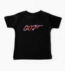 007 James Bond Gun British Flag Baby Tee