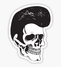 Rockabilly Skull Sticker