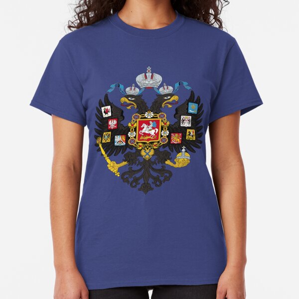 Russia Coat of Arms Double Eagle Russian Federation Symbol RUS RU Men/'s T-Shirt