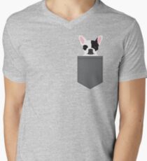 Parker - moderne Art der französischen Bulldogge Tierkunst für Hundeleute T-Shirt mit V-Ausschnitt