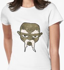 cartoon man with long mustache Women's Fitted T-Shirt