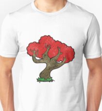 cartoon tree with red leaves Unisex T-Shirt