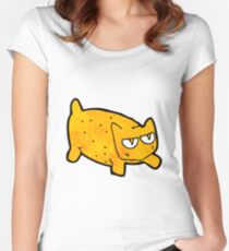 funny cartoon cat Women's Fitted Scoop T-Shirt