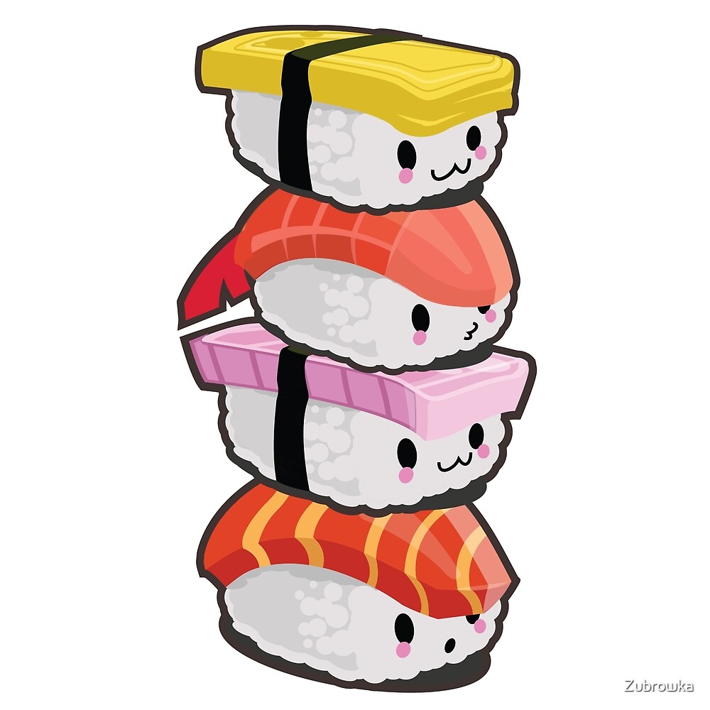 Kawaii Sushi Stack By Zubrowka Redbubble