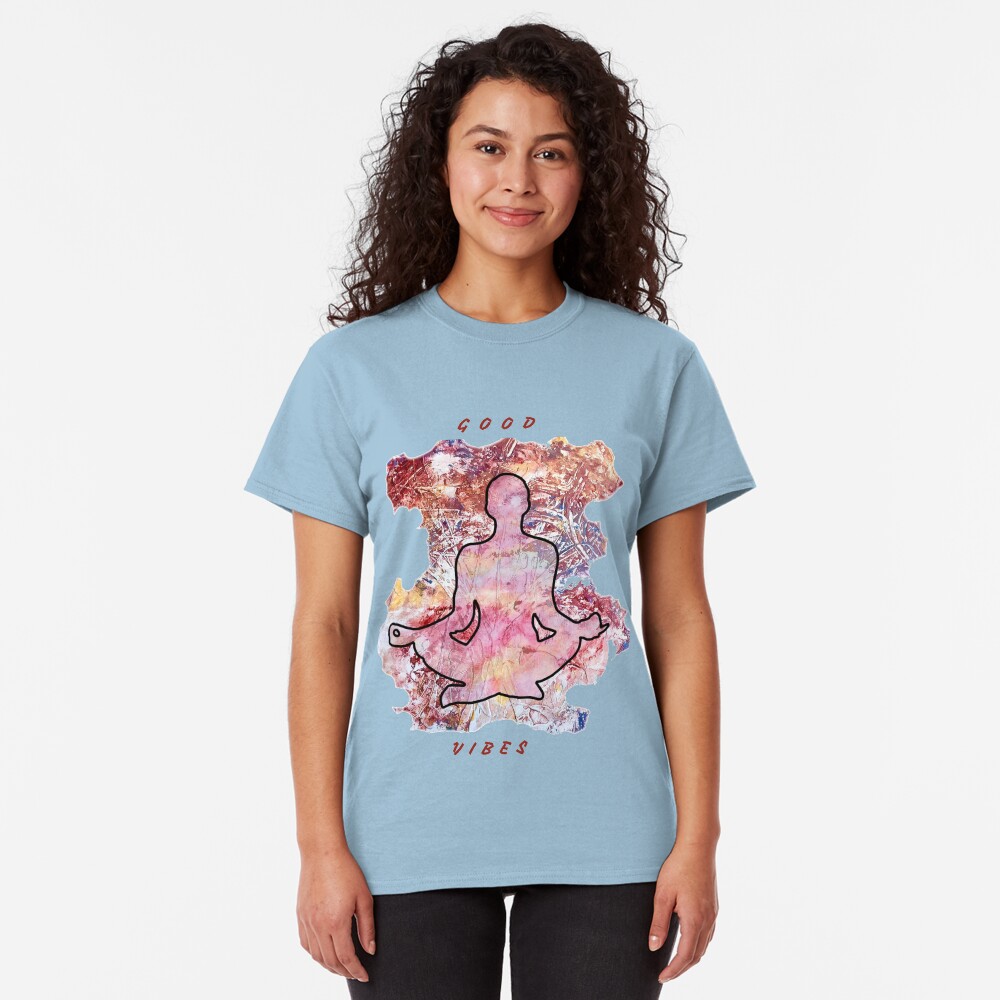 MEDITATION GOOD VIBES LOTUS POSITION Classic T-Shirt