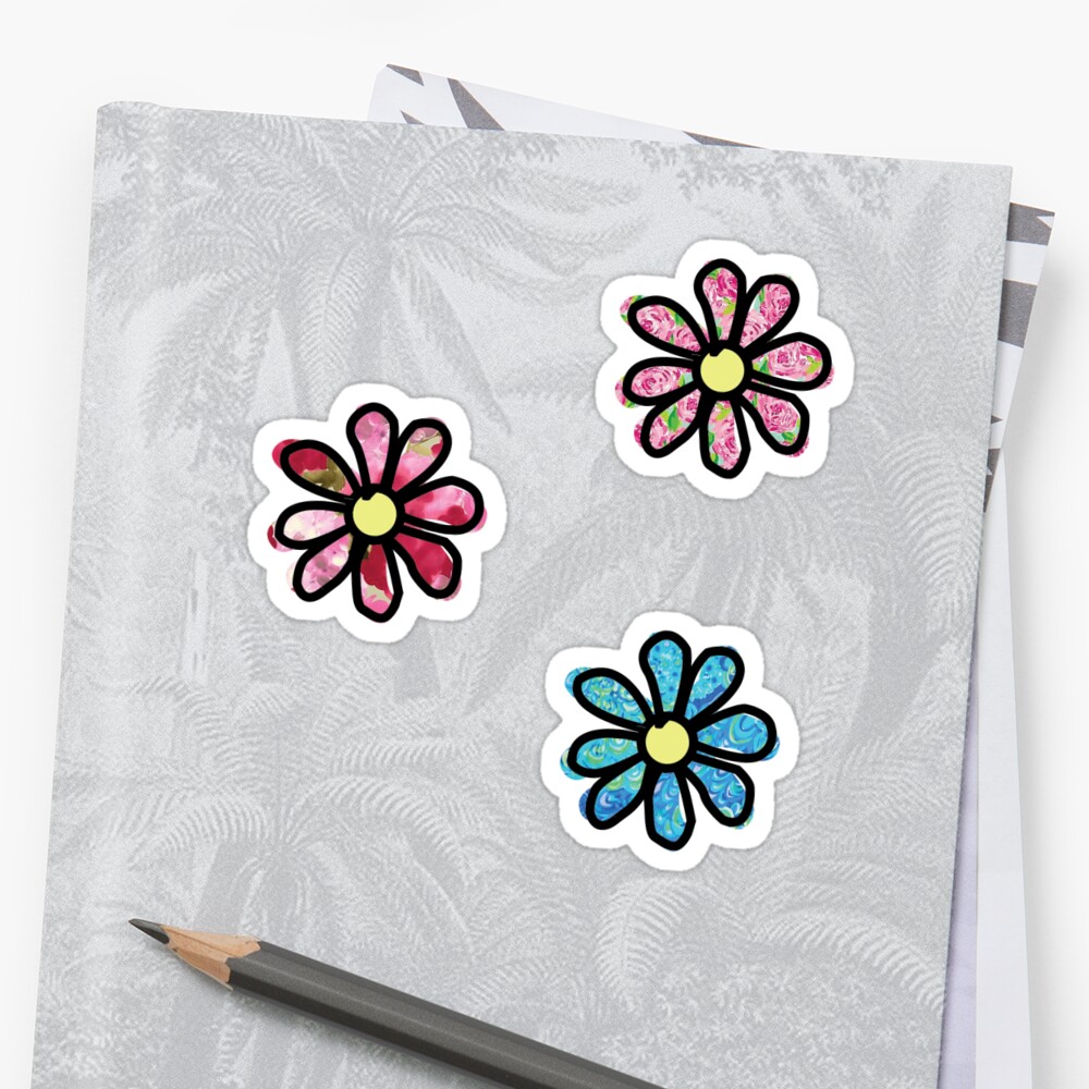 Download "Flower - 3 Pack Floral" Sticker by jennaannx11 | Redbubble