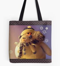 Snowman with His Snowbaby Tote Bag