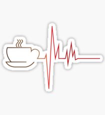 Coffee Heart Beat Sticker