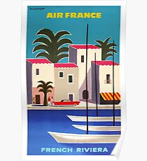 1965 Air France French Riviera Travel Poster Poster