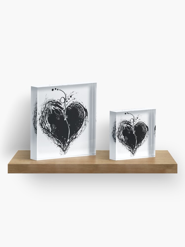 Alternate view of Black Heart Acrylic Block