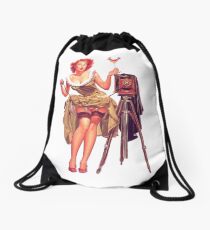 Pin-up photographer Drawstring Bag
