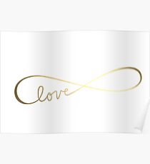 Infinity Love Metallic Gold Poster