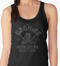 The Goonies - Never Say Die - Grey on Black Women's Tank Top