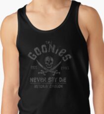 The Goonies - Never Say Die - Grey on Black Men's Tank Top