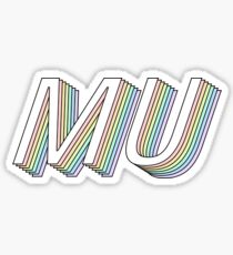 MU 3D rainbow greek letter Sticker