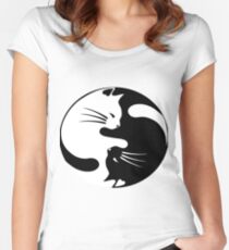 Ying yang cat Women's Fitted Scoop T-Shirt