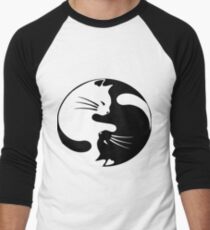 Ying yang cat Men's Baseball ¾ T-Shirt