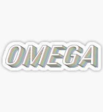 Pegatina omega 3D arco iris carta griega