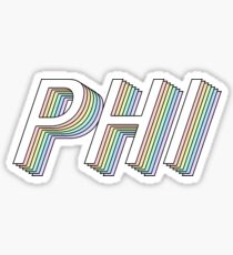 phi 3D rainbow greek letter Sticker